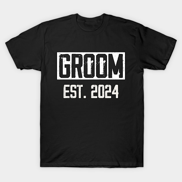 New Groom Est. 2024 Future Husband Wedding Party Groom 2024 T-Shirt by Hussein@Hussein